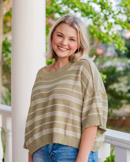 Straight Shot Sweater - Dusty Olive