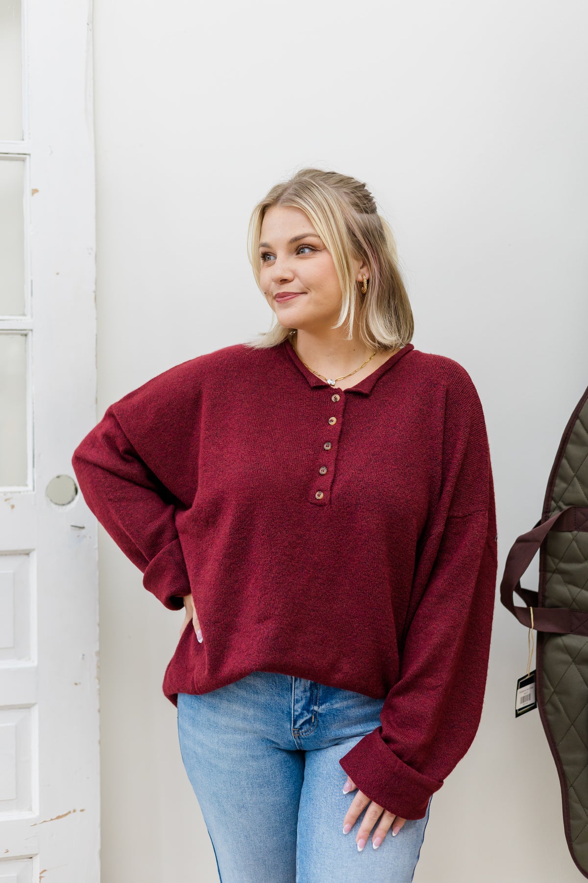 Never Better Sweater - Burgundy