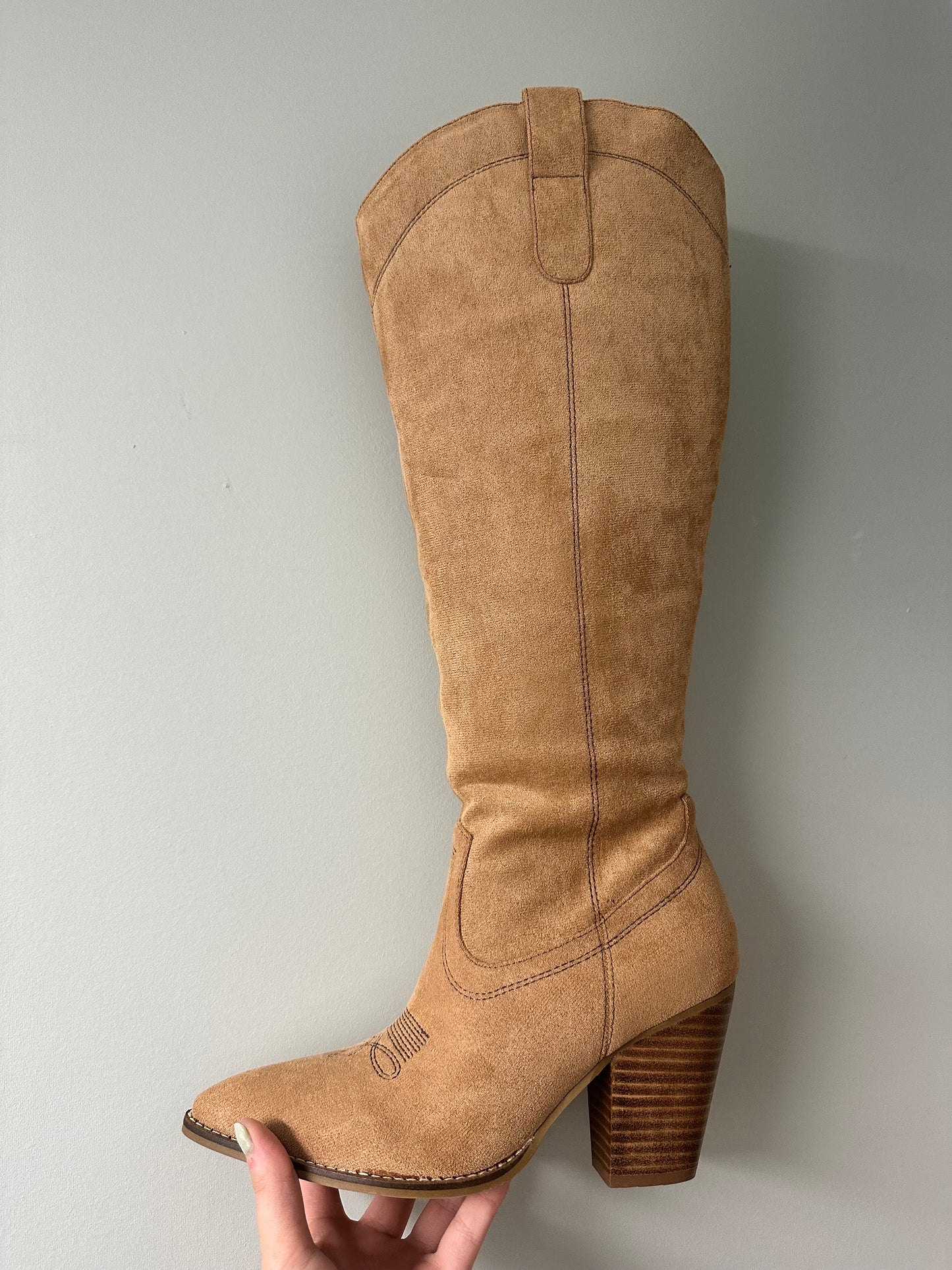 Corkys Unforgettable Camel Faux Suede Boots