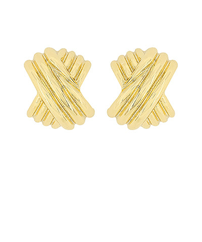 Textured X Shape Hoops