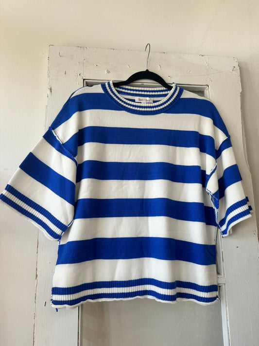 First & Ten Sweater - Blue/White