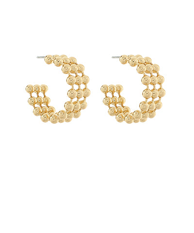 Gold Metal Ball Link Hoops