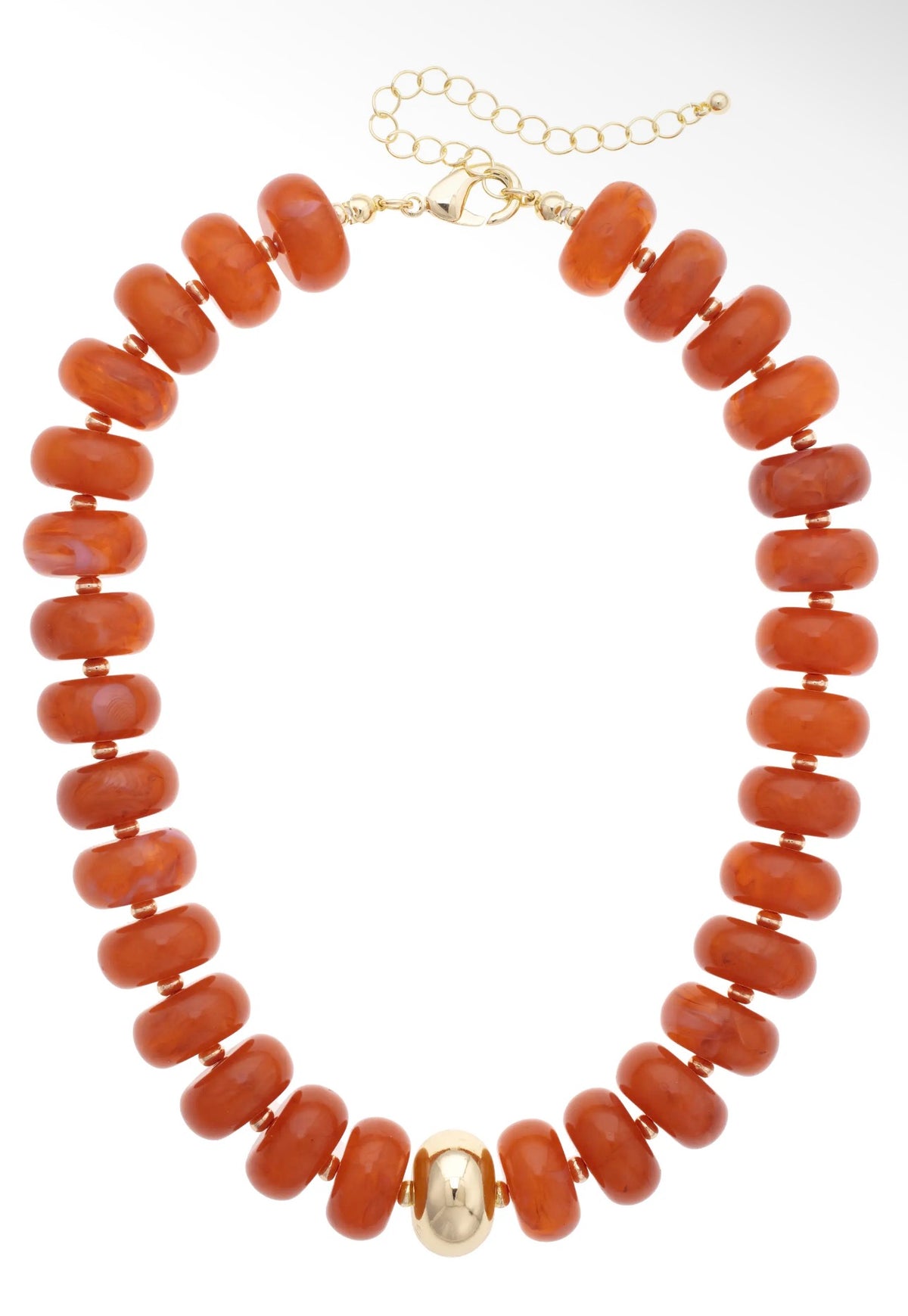 San Sebastián Beaded Resin Necklace - Orange
