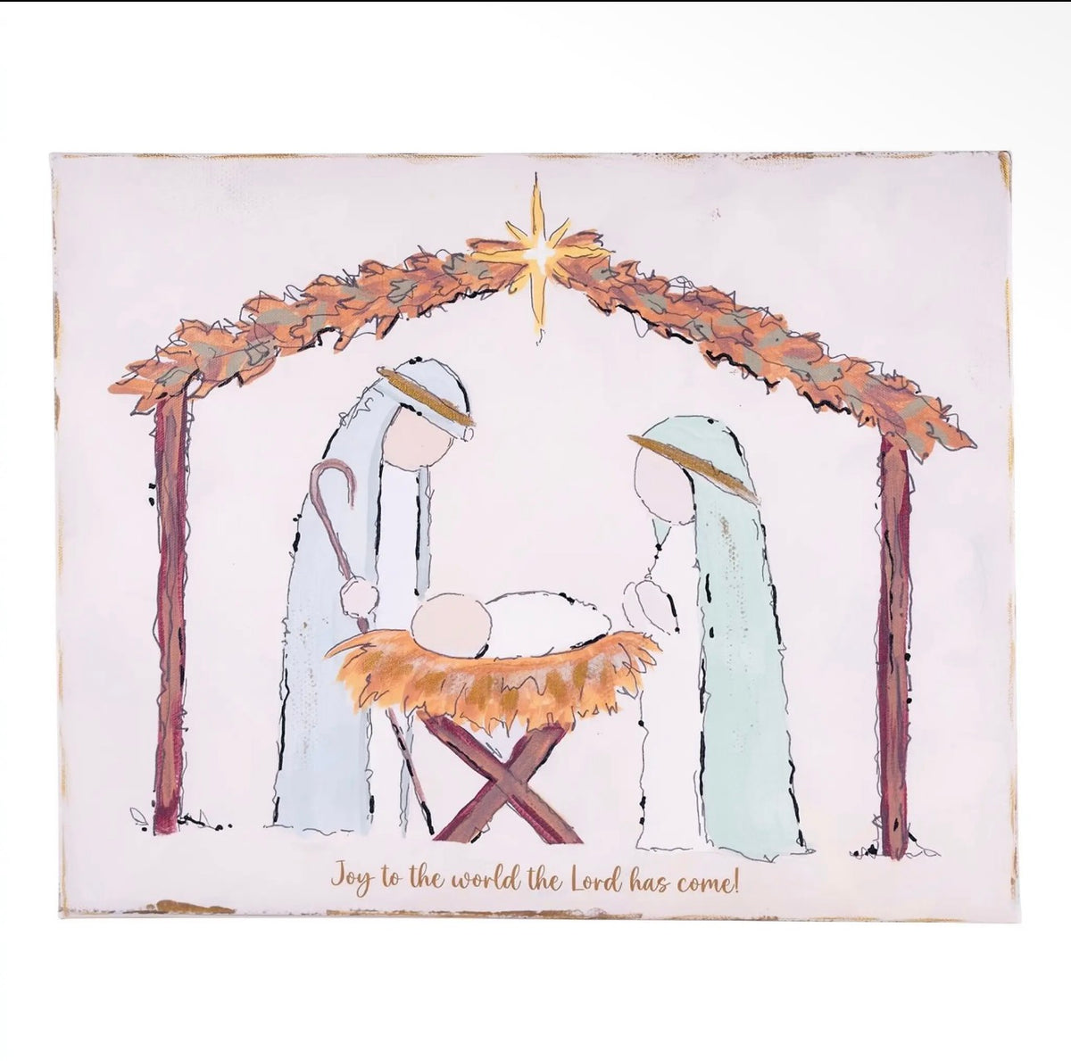 Joy to the World Nativity Canvas