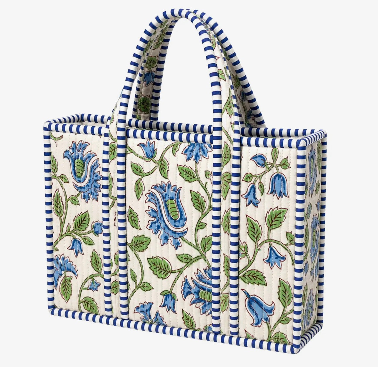 Blue Paisley Quilted Bag - Mini Tote