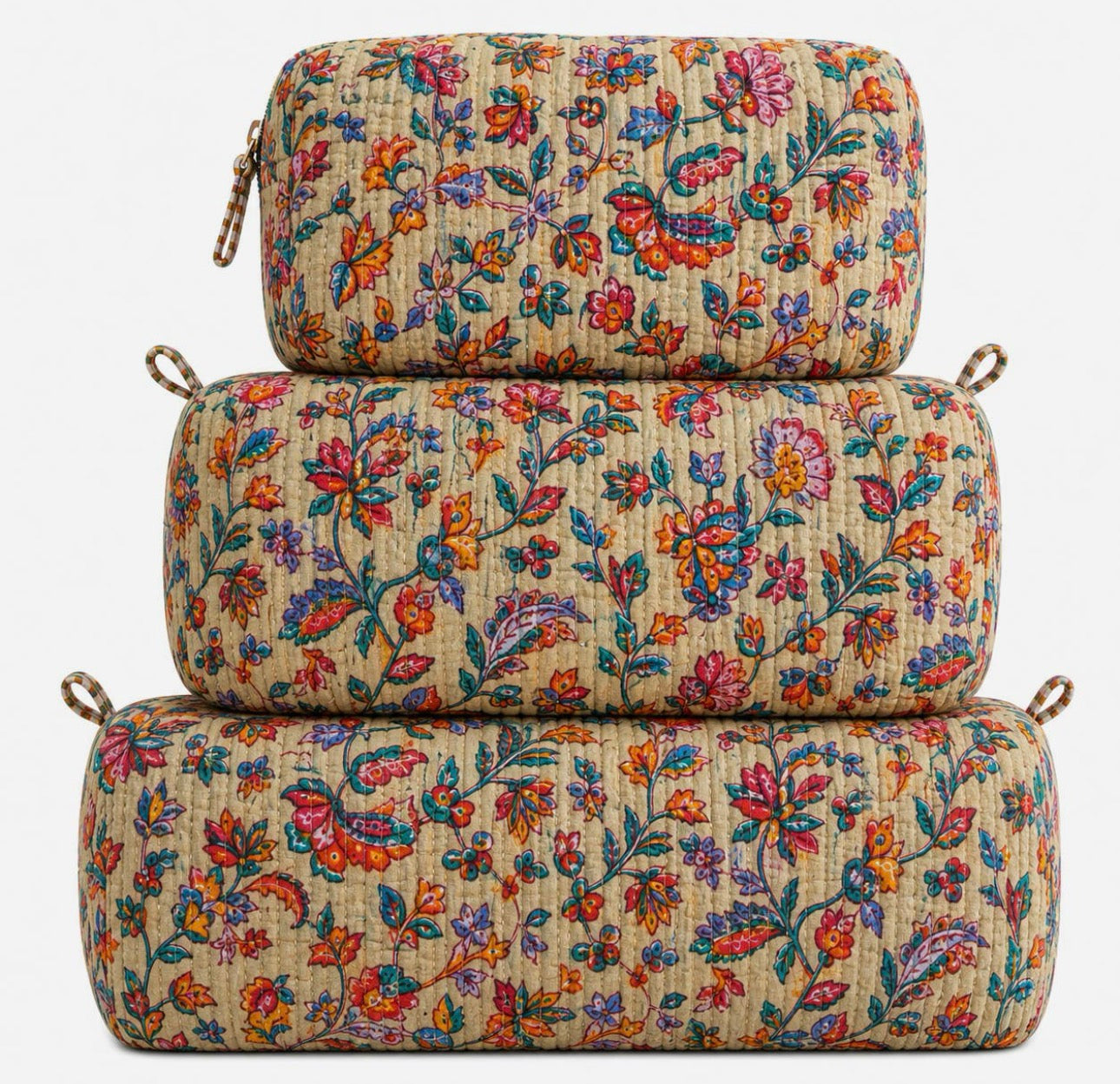Multi Light Brown Quilted Bag - 3 in 1