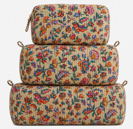 Multi Light Brown Quilted Bag - 3 in 1