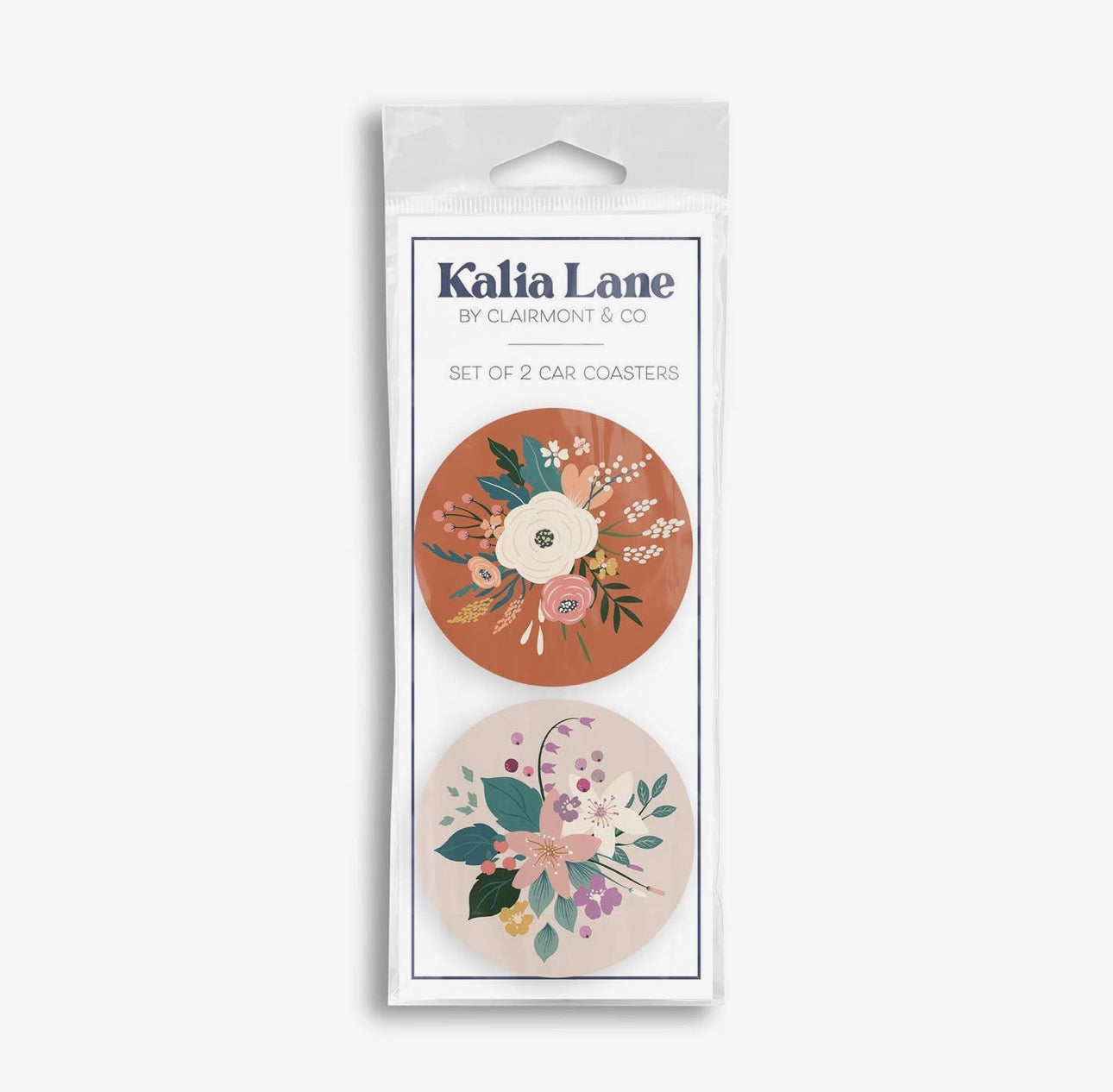 Vintage Floral 2-Pack Car Coaster