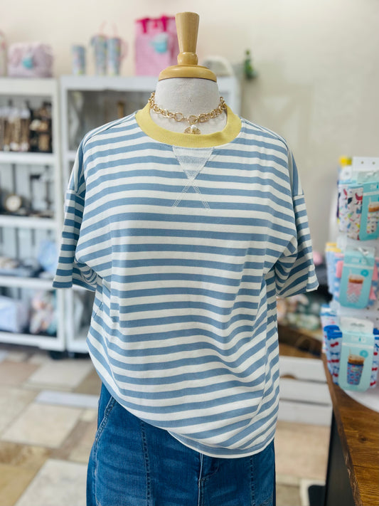 In My Stripe Era Top - Blue Multi