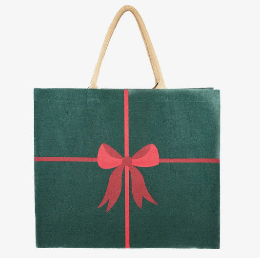 Christmas Bow Juco Carryall Tote