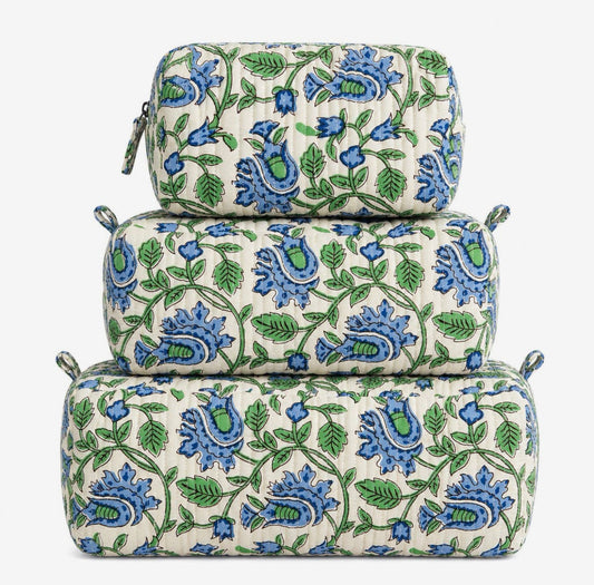 Blue Paisley Quilted Bag - 3 in 1