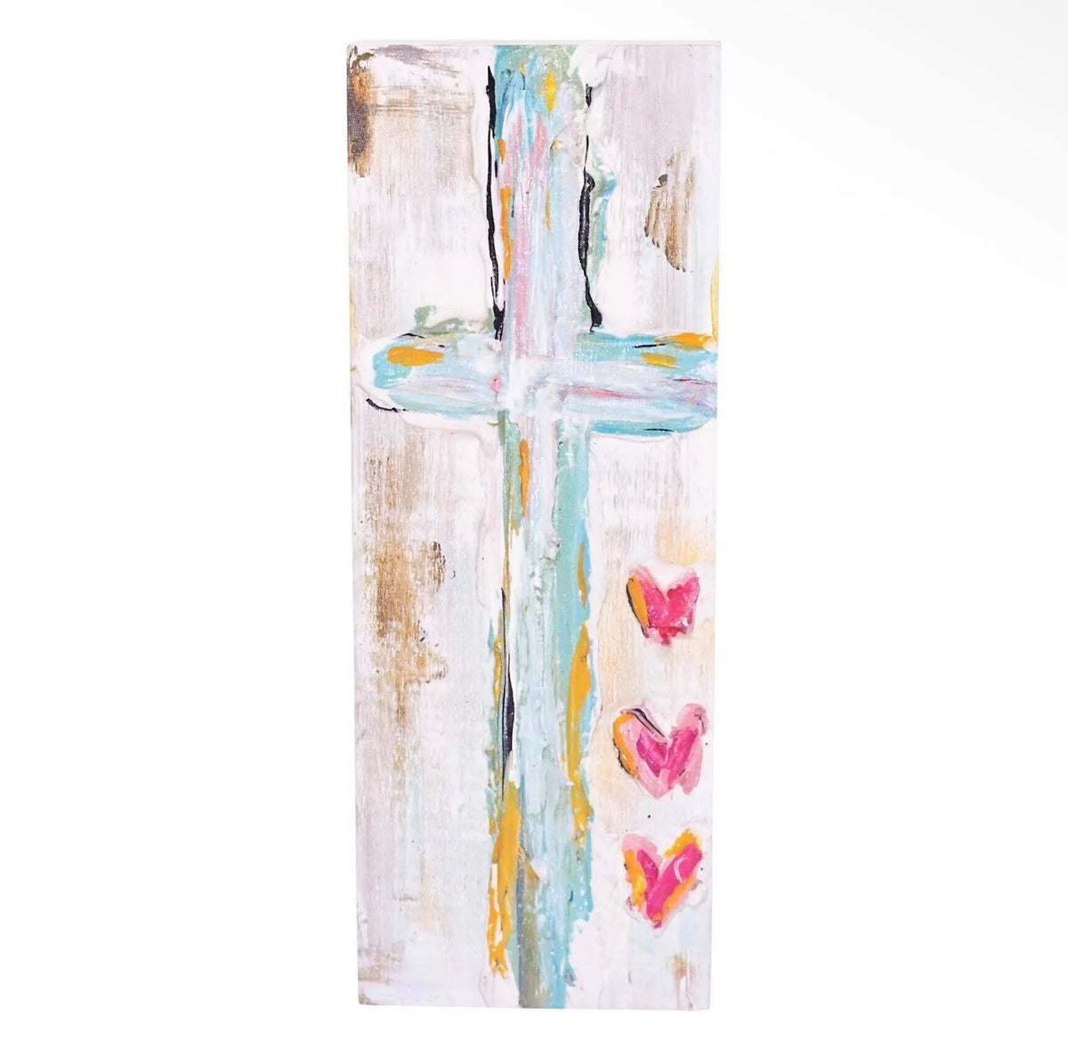 Hearts Cross Wood Block