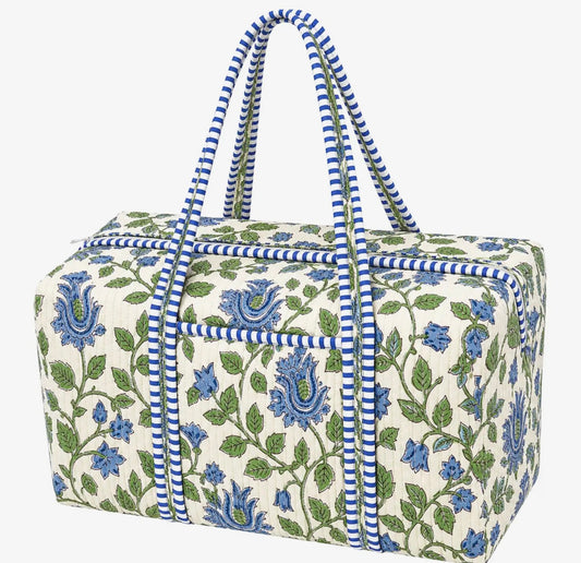 Blue Paisley Quilted Bag - Duffel