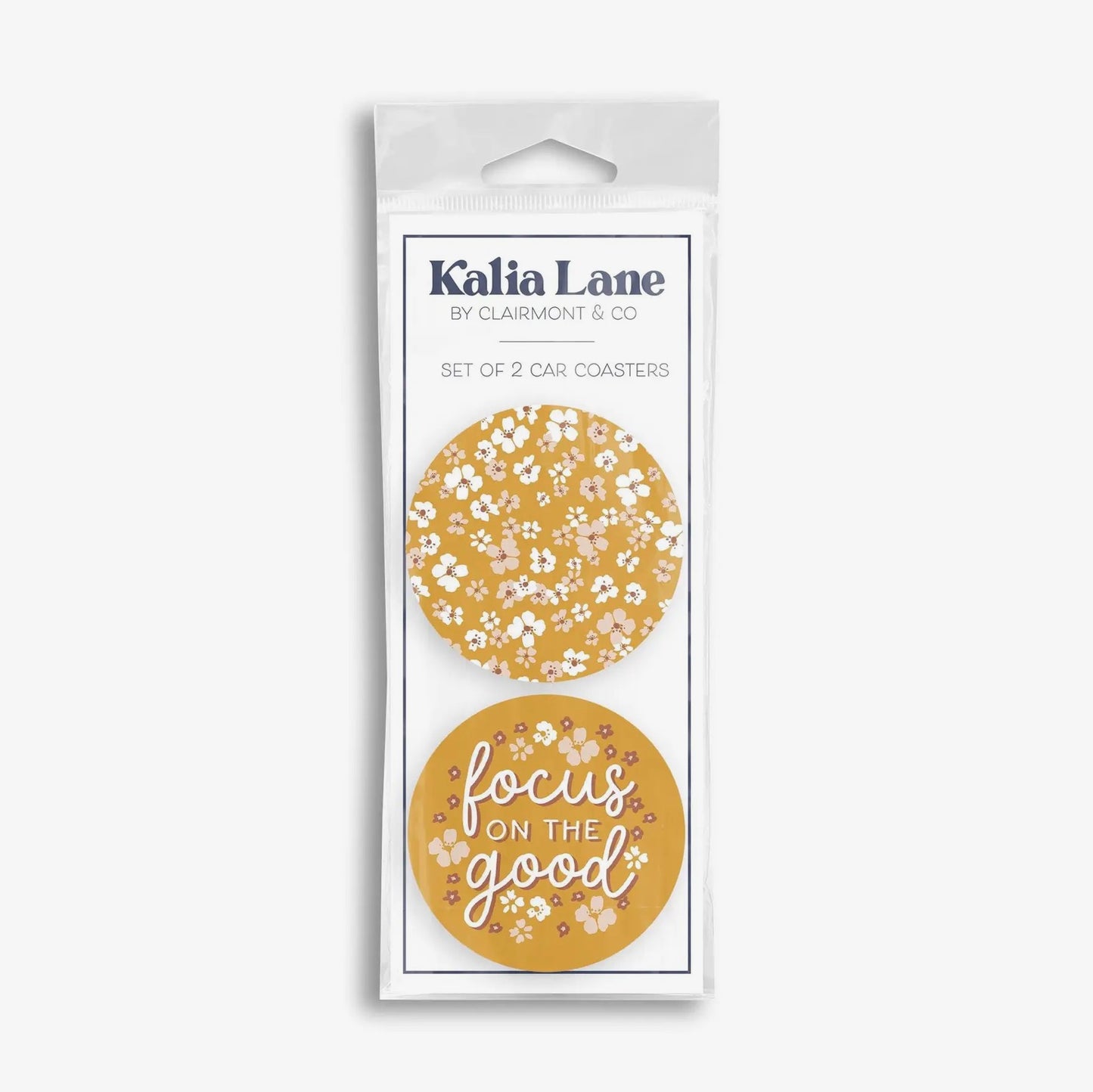 Focus on the Good & Floral 2-Pack Car Coaster