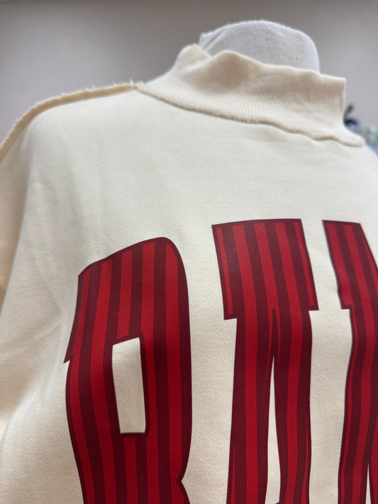 BAMA Stripe Mock Neck - Ivory