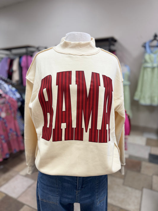 BAMA Stripe Mock Neck - Ivory