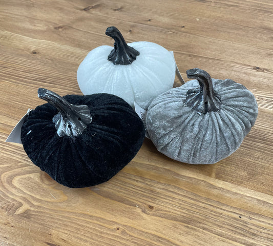 4in Velvet Pumpkin Decor