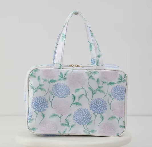 Waterproof Cosmetic Case - Hydrangea Horizon