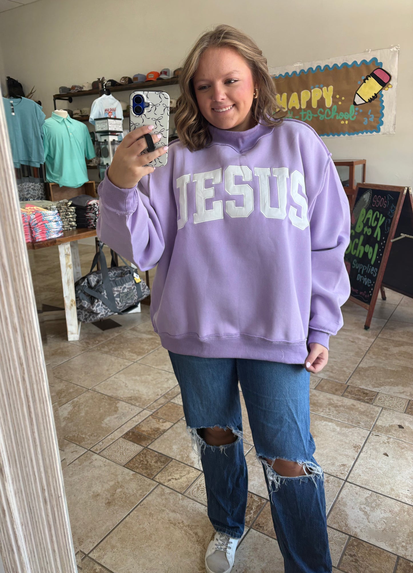 JESUS Mock Neck - Lavender