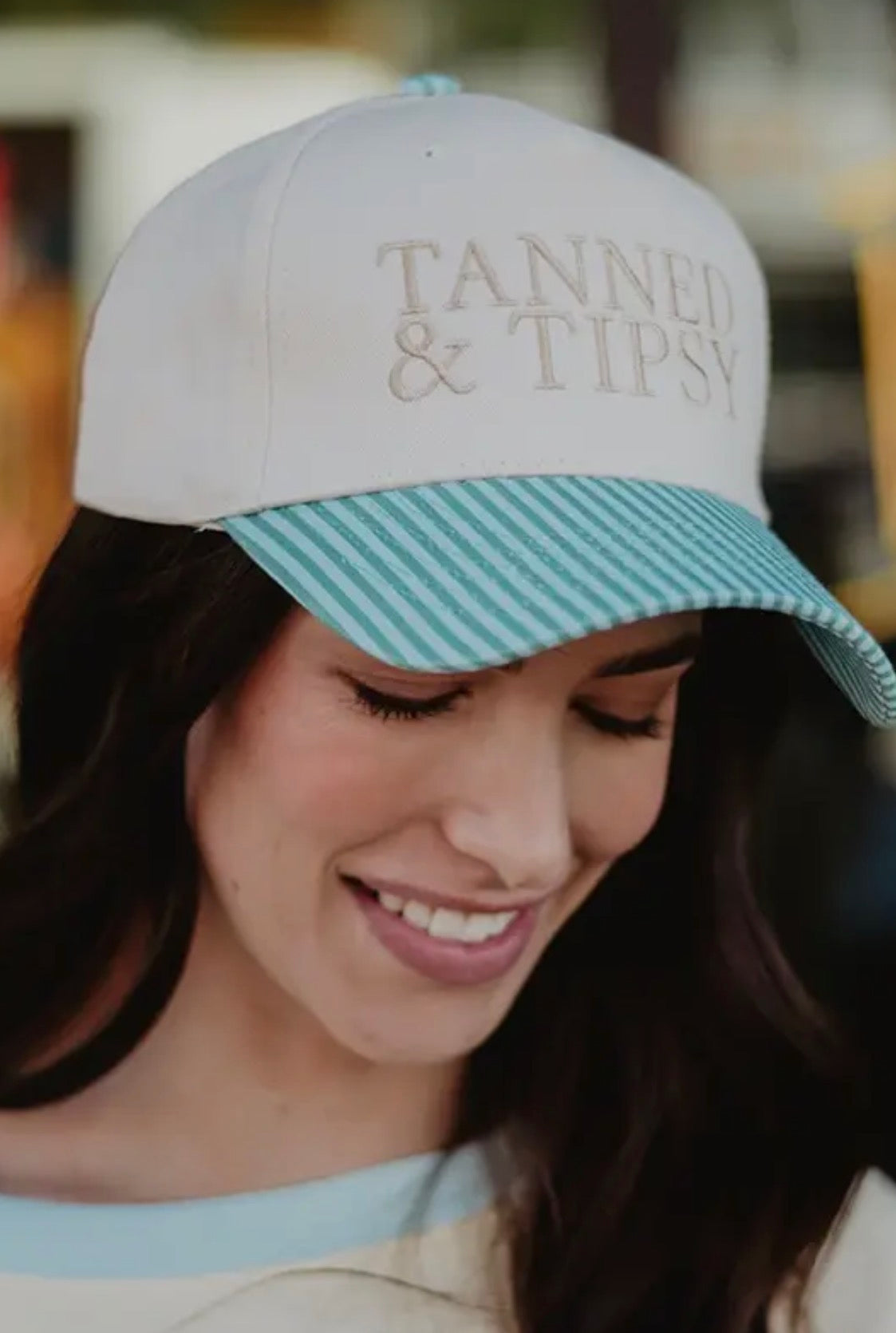 Tanned & Tipsy Stripe Hat