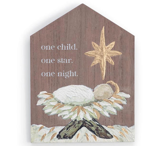 Baby Jesus Wooden Sign
