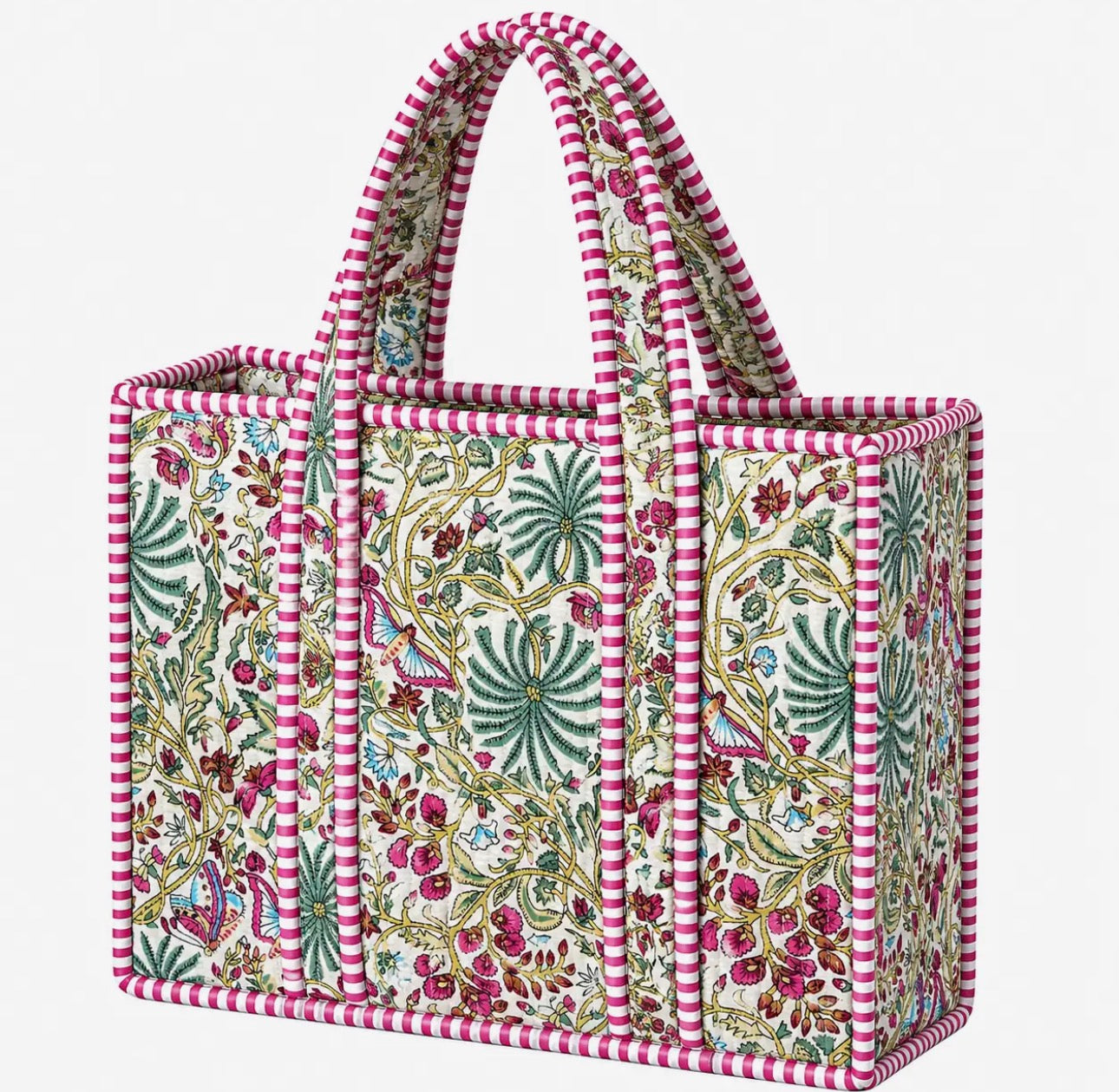 Multicolor Floral Quilted Bag - Mini Tote