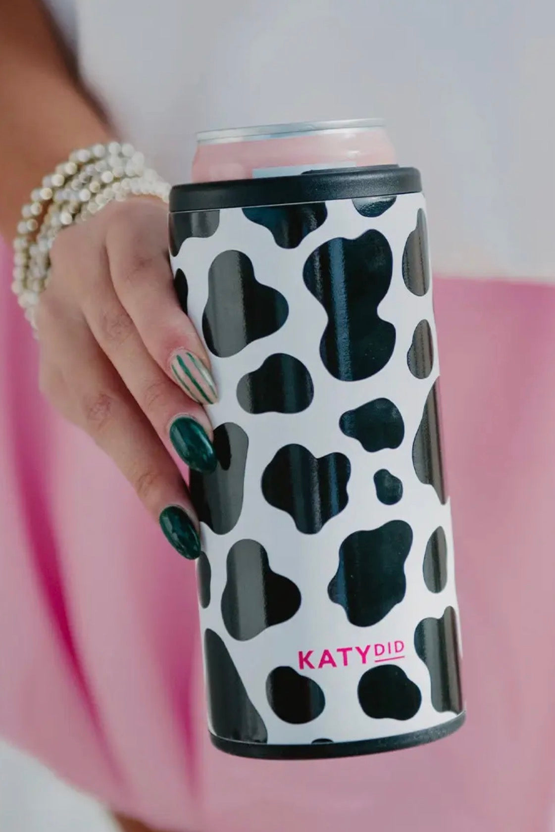 Cow Print Slim Can Cooler