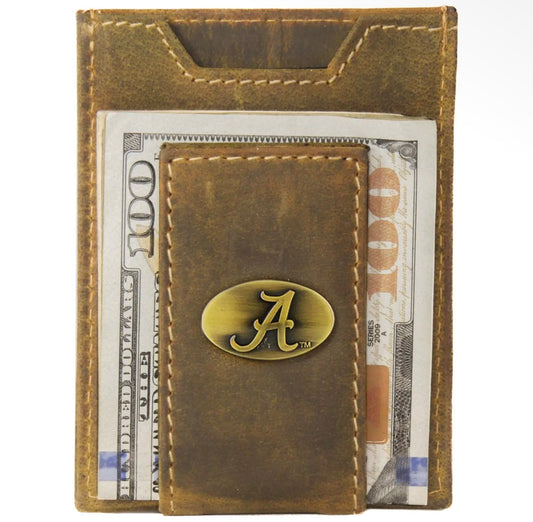 Alabama Crimson Tide Collegiate Magnetic Leather Wallet - Vintage A