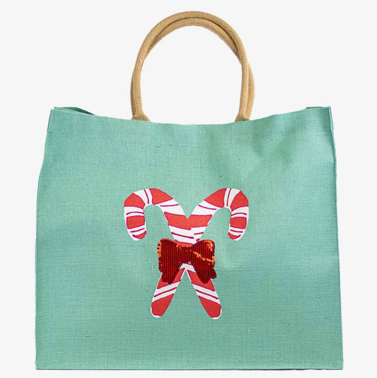 Candy Cane Juco Carryall Tote