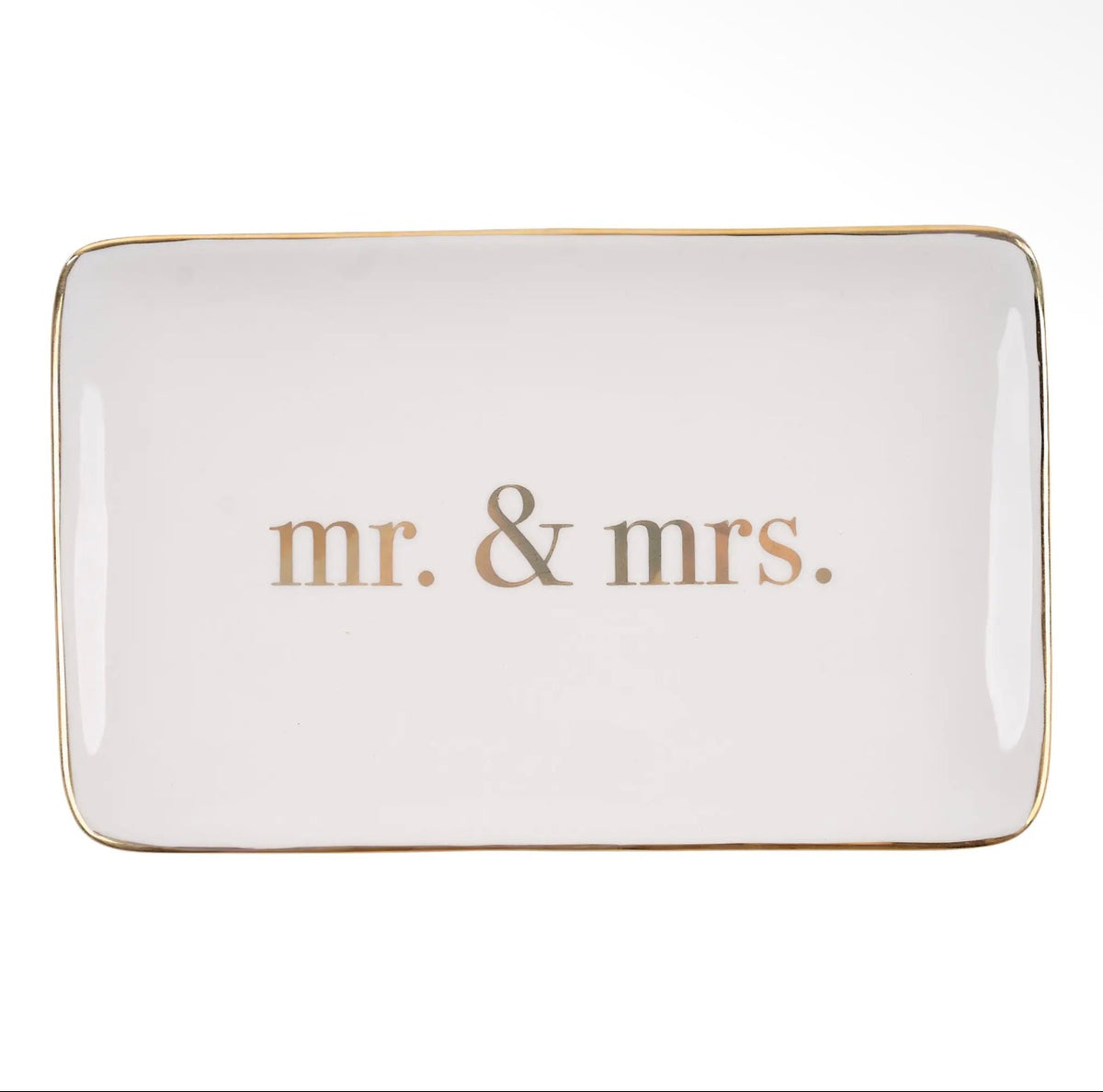 Gold Mr. & Mrs. Trinket Tray