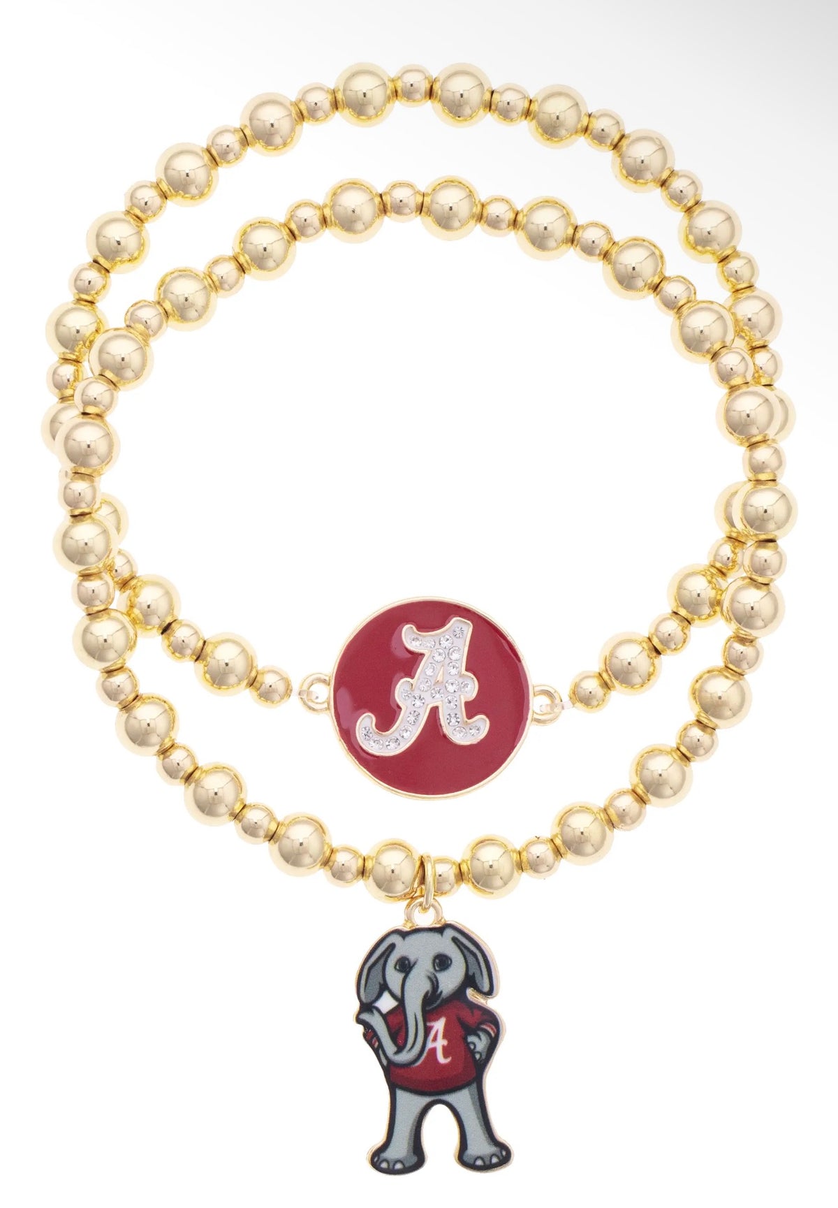 Alabama Crimson Tide Bead Bracelet Set of 2