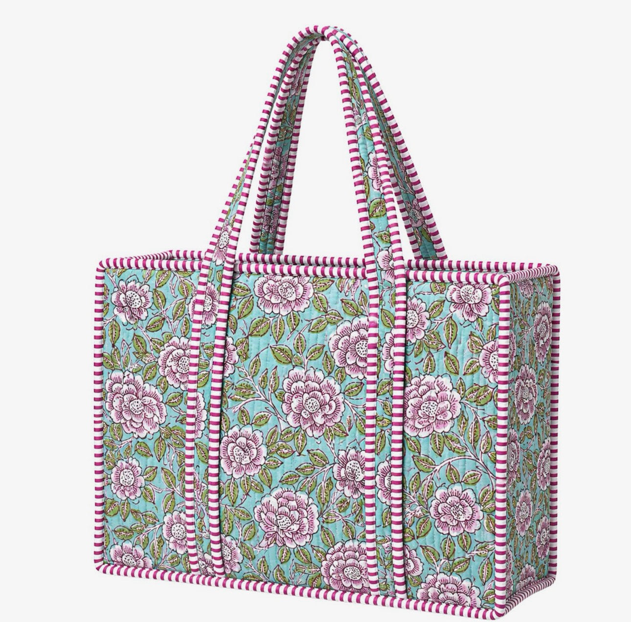 Blooming Flower Quilted Bag - Large Tote