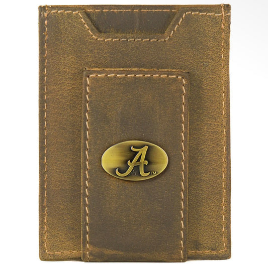 Alabama Crimson Tide Collegiate Magnetic Leather Wallet - Vintage A