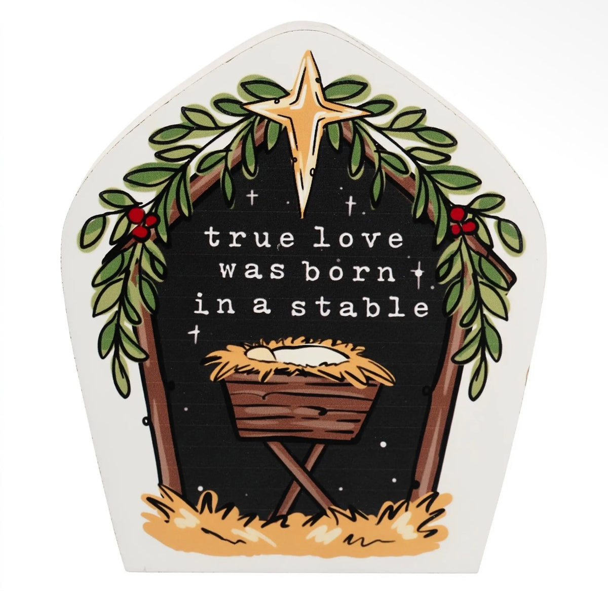 True Love Born in a Stable Wood Block