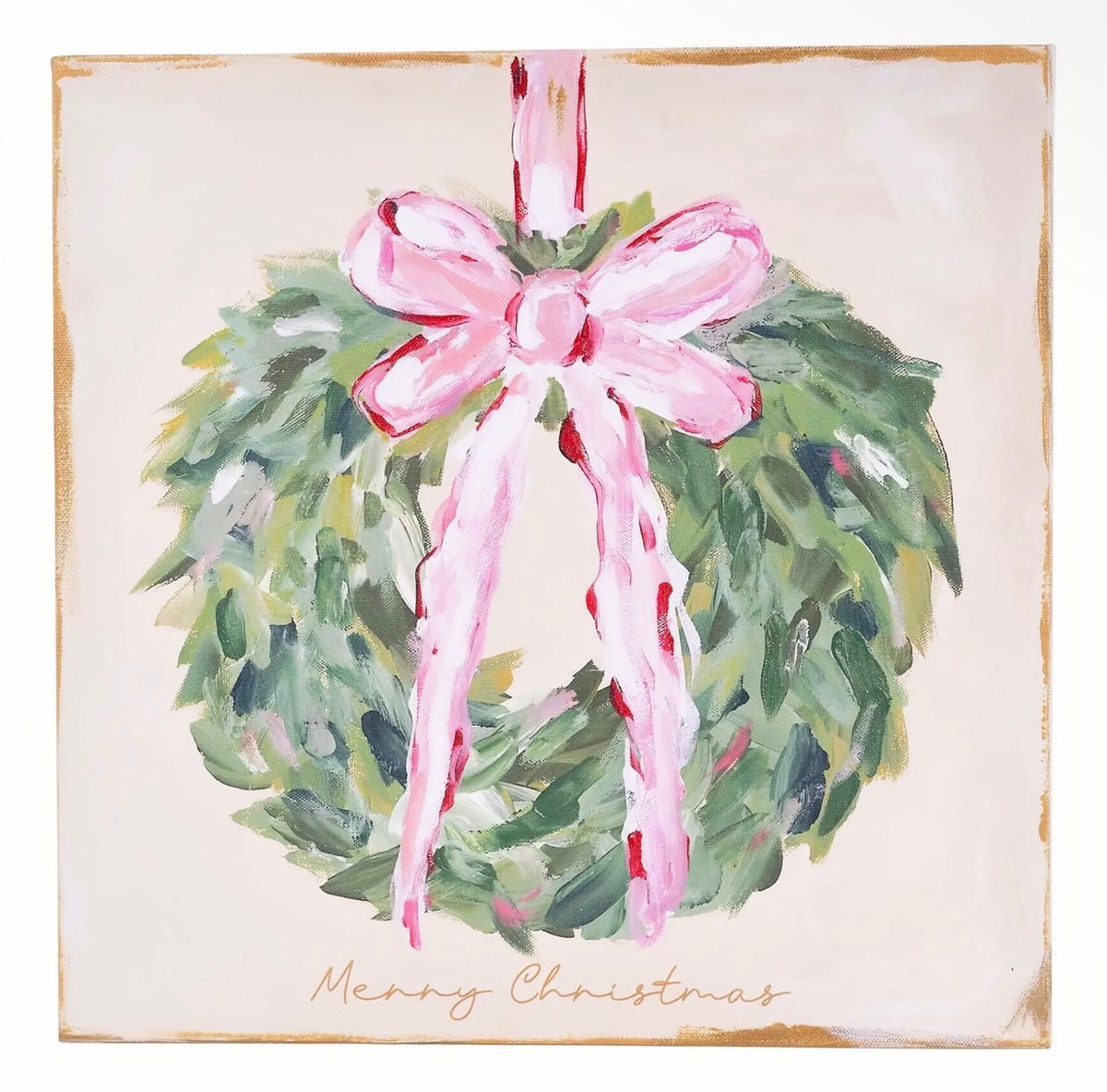 Merry Christmas Wreath Canvas