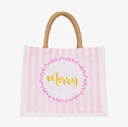 Merry Stripe Gift Tote