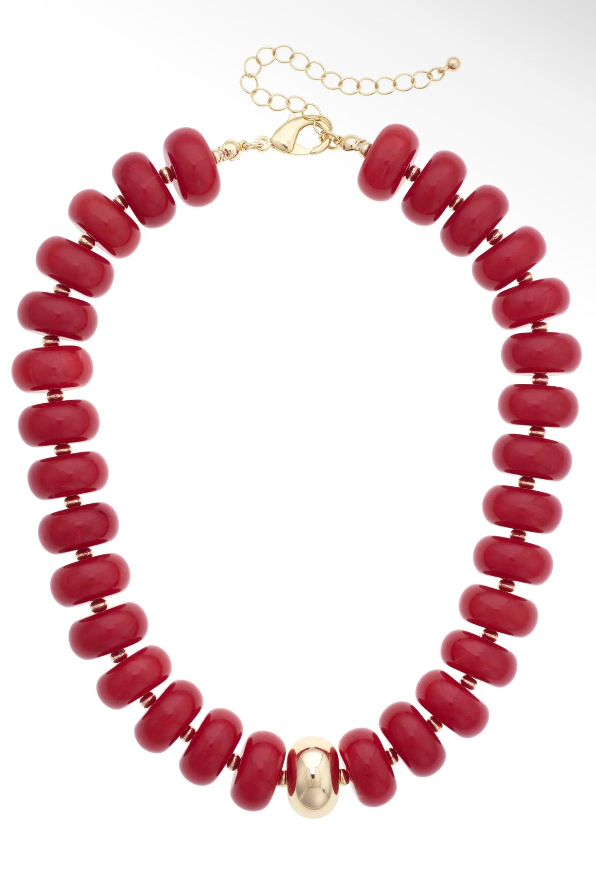 San Sebastián Beaded Resin Necklace - Red