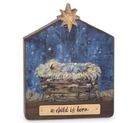 A Child is Born Wooden Shelf Sitter