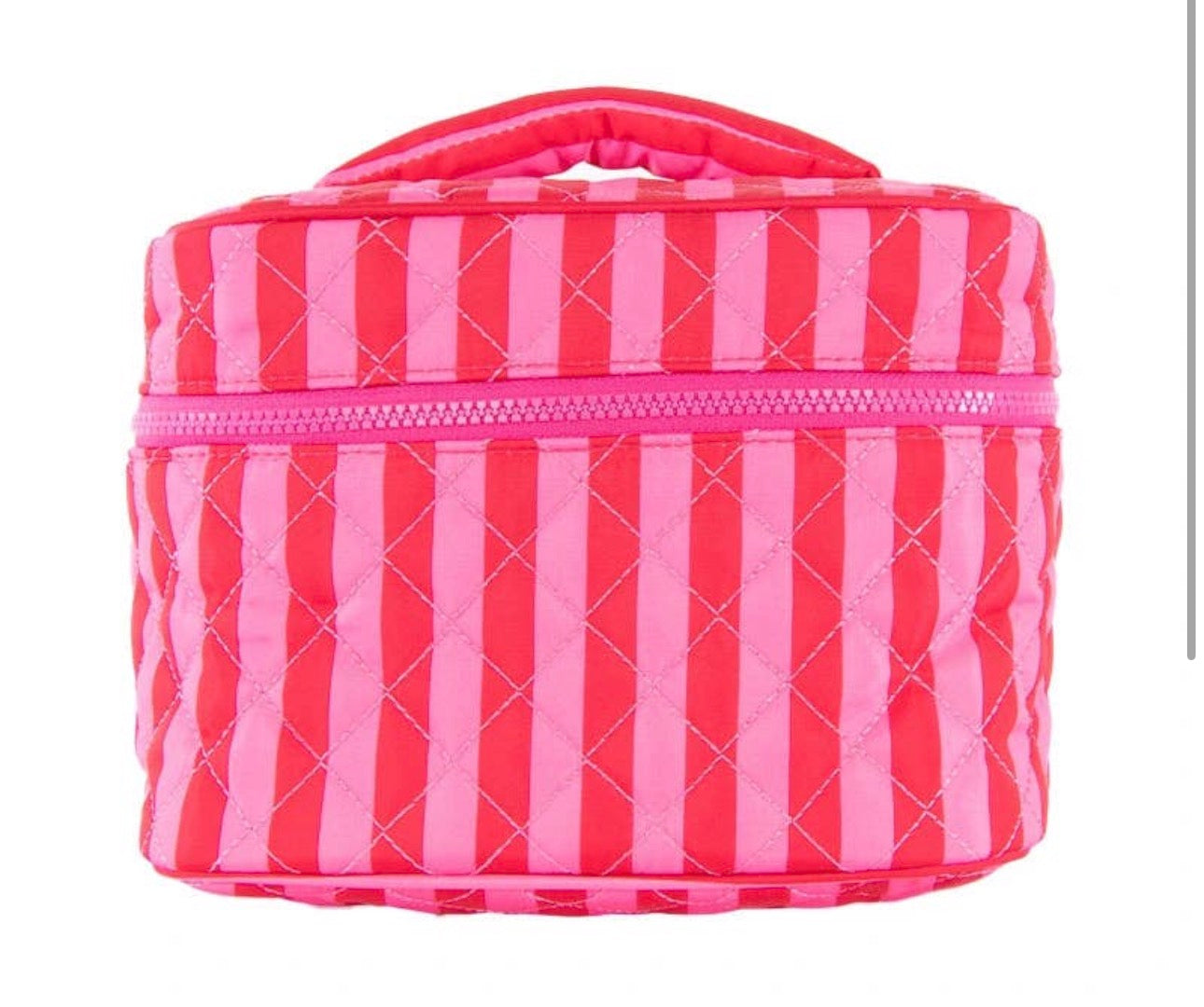 Pink & Hot Pink Stripe Makeup Bag