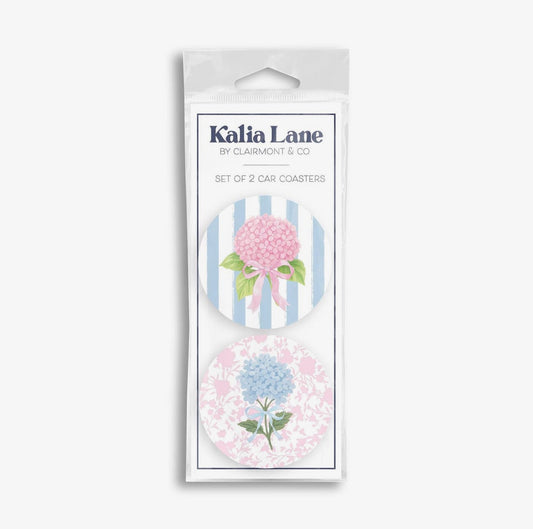 Hydrangea Cottage 2-Pack Car Coaster