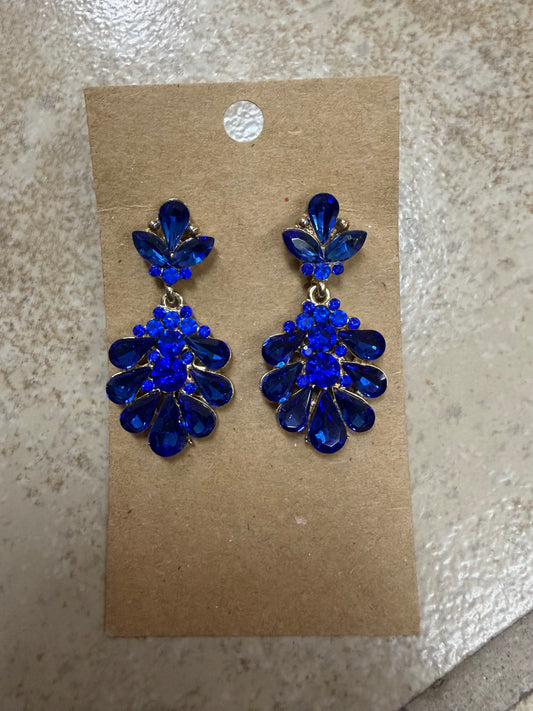 Formal Earrings Blue Small Multi Stone