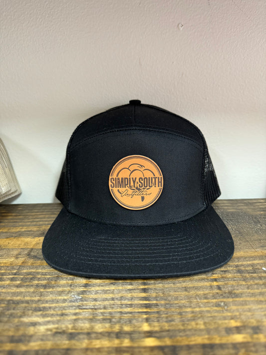 Solid Black 7Panel SSO Hat