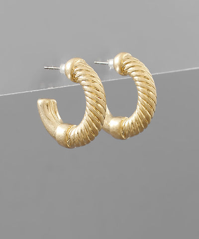 Half Textured Hoops