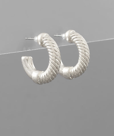 Half Textured Hoops