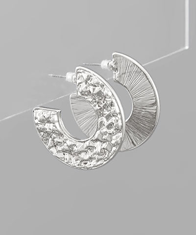 Nugget Textured Circle Earrings