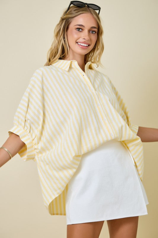 Sailing Sunsets Oversized Top - Yellow