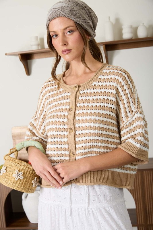 Sweet Thoughts Knit Cardigan - Khaki