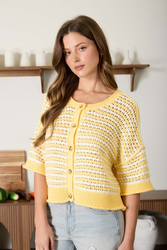 Sweet Thoughts Knit Cardigan - Butter Yellow