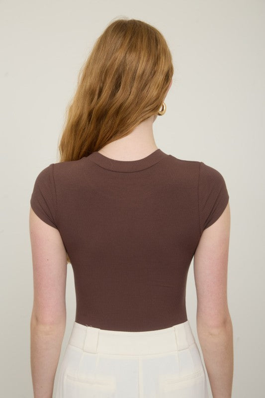 Meet Me in the Middle Bodysuit - Chocolate