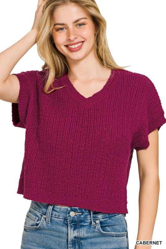 All the Feels Sweater - Cabernet